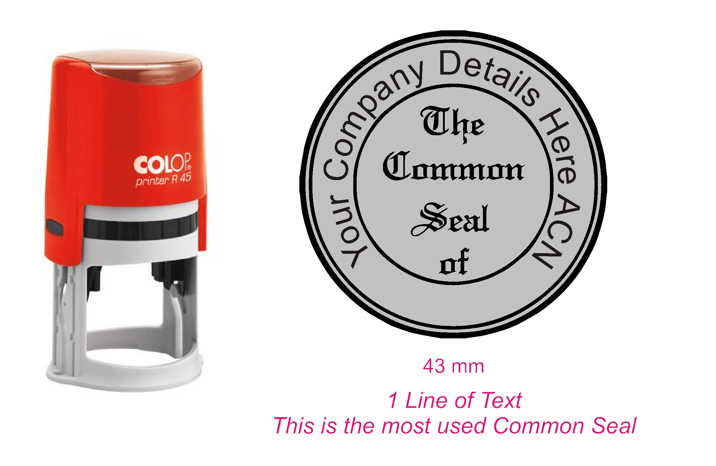 R50 Round Self Inking Stamp 48mm x 48mm | Quick Ezy